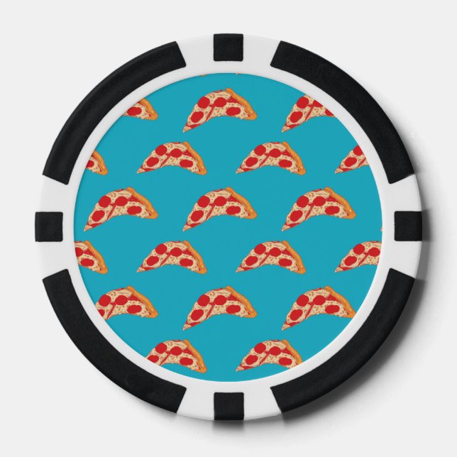 Vaporwave Pepperoni Käse Pizza Slice Fast Food Pokerchips (Vorderseite)
