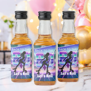 Vaporwave Roller Skate Geburtstagsparty Alkoholflaschenetikett