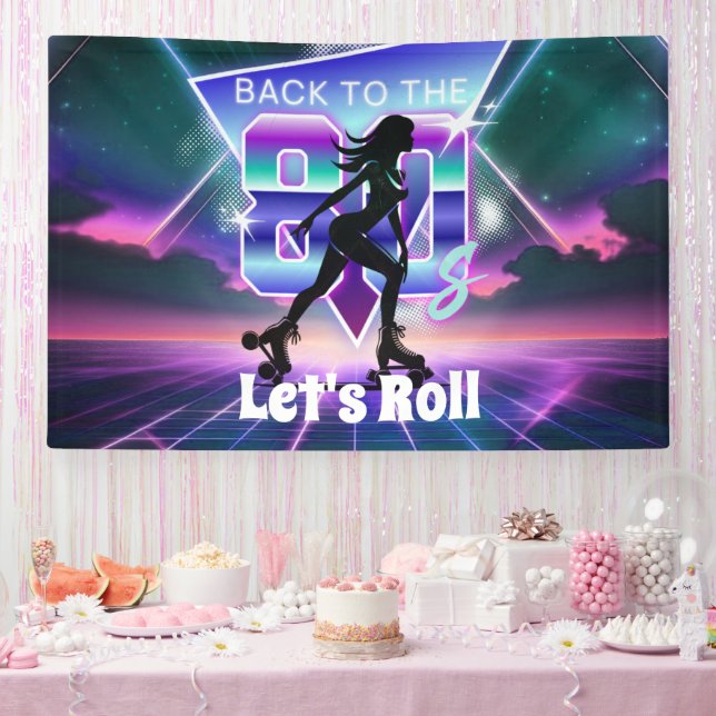 Vaporwave Roller Skate Geburtstagsparty Banner (Party)