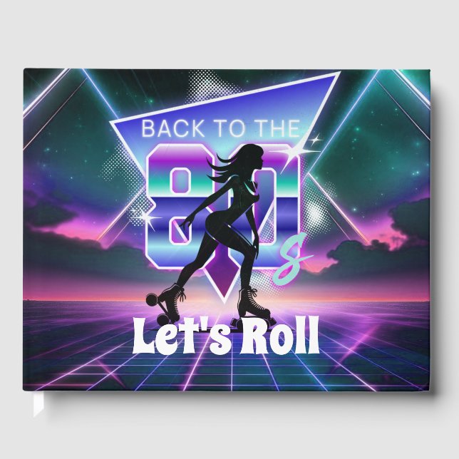 Vaporwave Roller Skate Geburtstagsparty Gästebuch (Vorderseite)