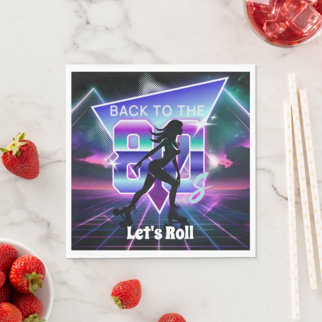 Vaporwave Roller Skate Geburtstagsparty Serviette (Beispiel)
