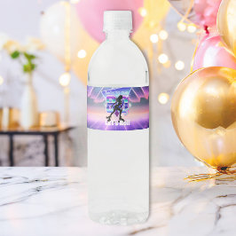 Vaporwave Roller Skate Geburtstagsparty Wasserflaschenetikett