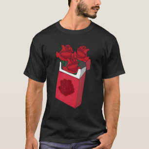 Vaporwave-Rose in Rote Rosen der Zigarettenschacht T-Shirt