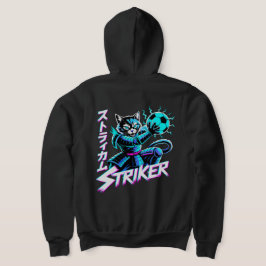 Vaporwave Samurai-Katze für Fußballfans Hoodie