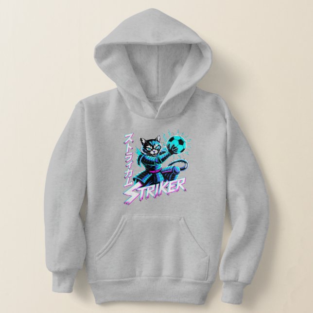 Vaporwave Samurai Striker Cat For Anime Gamers Hoodie (Ablage )
