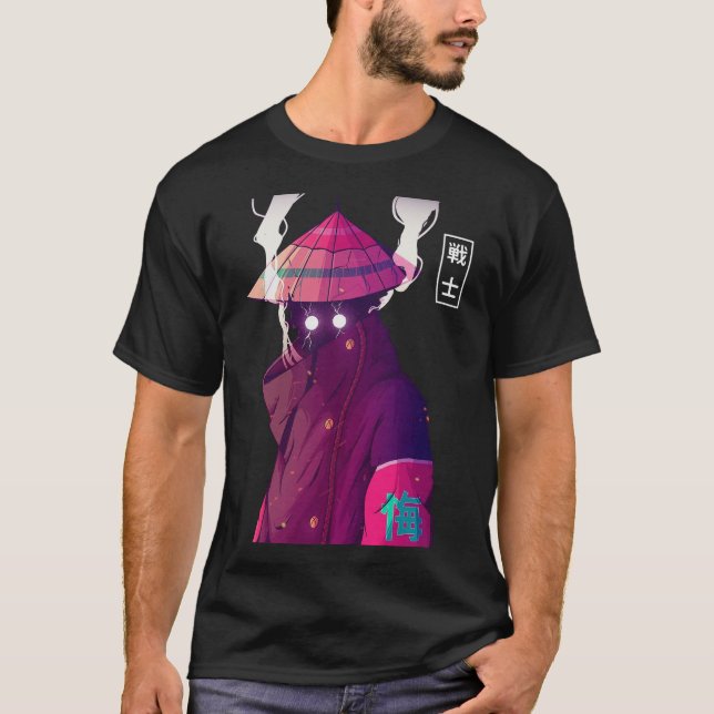 Vaporwave Samurai Warrior New Urban Japanese Style T-Shirt (Vorderseite)