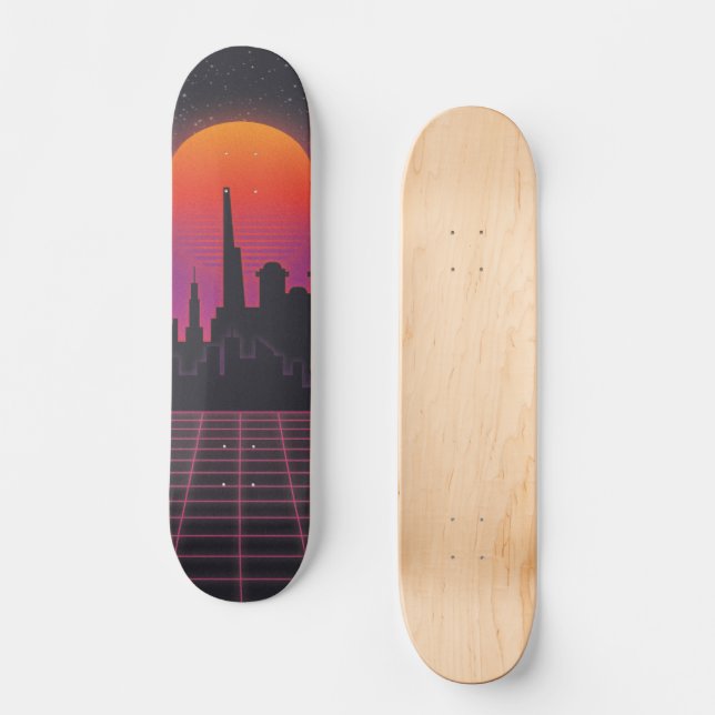 Vaporwave Skateboard (Vorderseite)