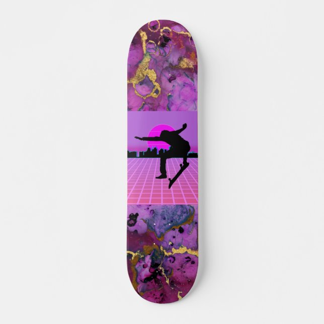 Vaporwave Skateboarder 7 3/4" Skateboard Deck (Vorne)