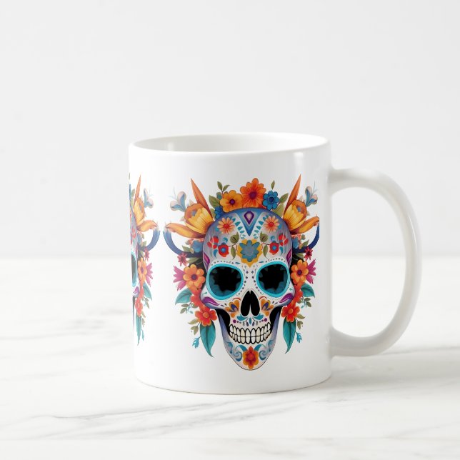 Vaporwave_Skull_Sunset_with_Neon_Tropical_Vibesre Kaffeetasse (Rechts)