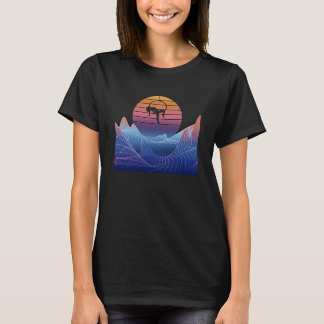 Vaporwave Sonnenuntergang Luft Akrobatische Luft Y T-Shirt (Vorderseite)