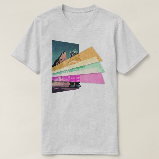 Vaporwave Space Robot T-Shirt (Design vorne)