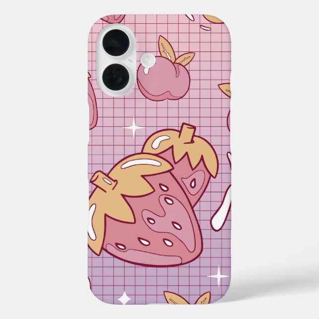 Vaporwave Strawberry Cherry Case-Mate iPhone Hülle (Rückseite)
