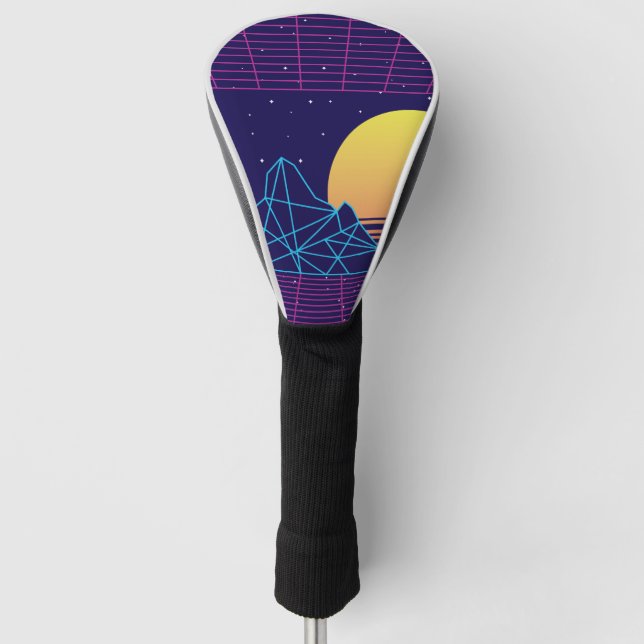 Vaporwave Sunset Golf Headcover (Vorderseite)
