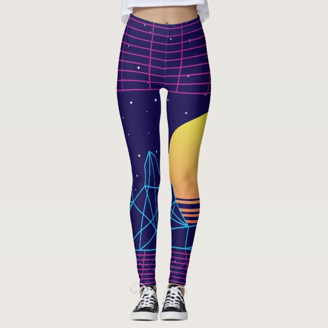 Vaporwave Sunset Leggings (Vorderseite)