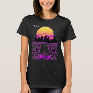 Vaporwave Sunset Synthwave Cyberpunk Outrun 80er M T-Shirt