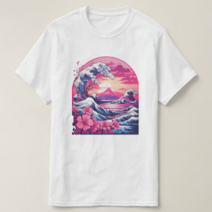 Vaporwave Synthwave 80er Jahre Japan Great Wave T-Shirt