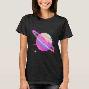 Vaporwave Synthwave Glitch Saturn 80er 90s Y2K Aes T-Shirt