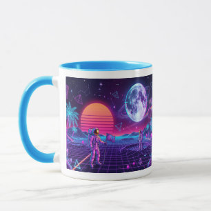 Vaporwave Synthwave Raumfahrer 90er Retro Tasse