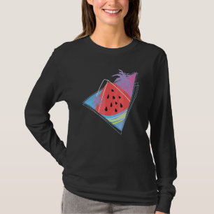 Vaporwave Tropical Fruit Palm Trees Exotic Wat T-Shirt