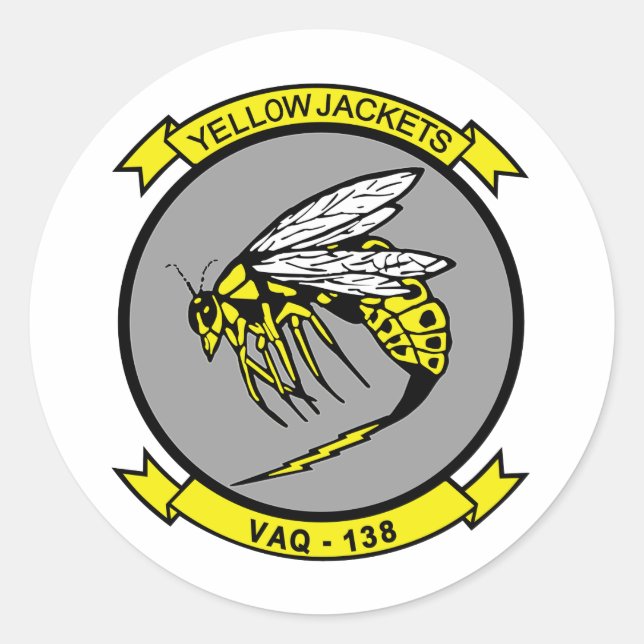 VAQ-138 Gelbe Jacken Runder Aufkleber (Vorderseite)