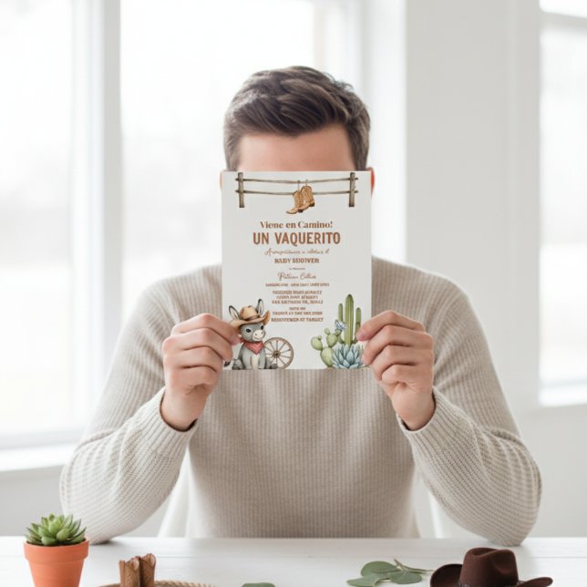 Vaquerito en Camino Spanish cowboy baby shower Einladung (Von Creator hochgeladen)
