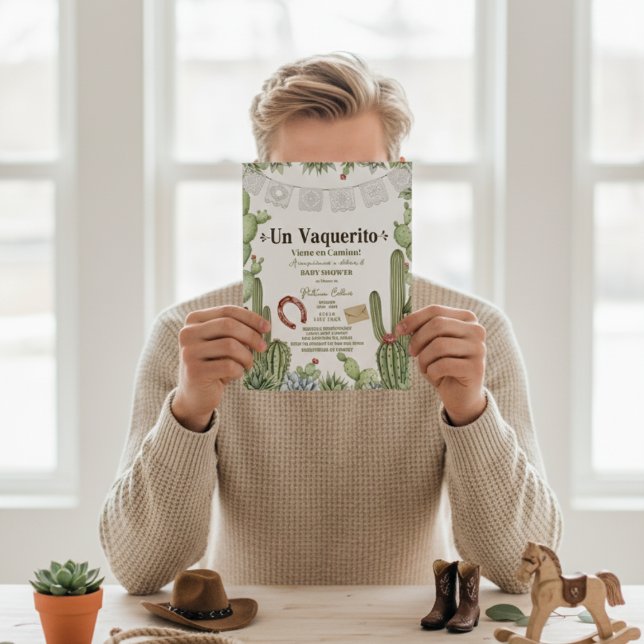 Vaquerito en Camino Spanish cowboy baby shower Einladung (Von Creator hochgeladen)