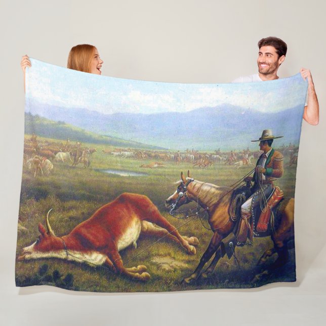 Vaquero C 1830 Der alte Westen Der Cowboy Fleecedecke (Beispiel)