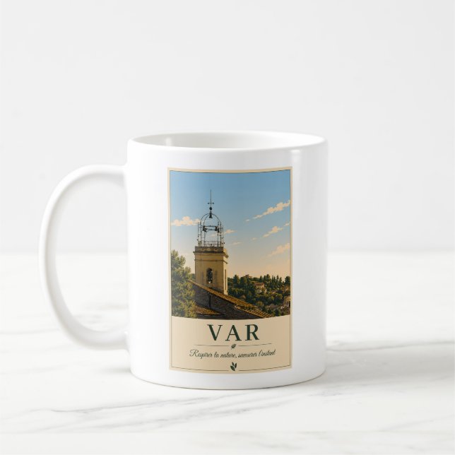 Var Provence Dorf Glockenturm Vintage Kaffeetasse (Links)