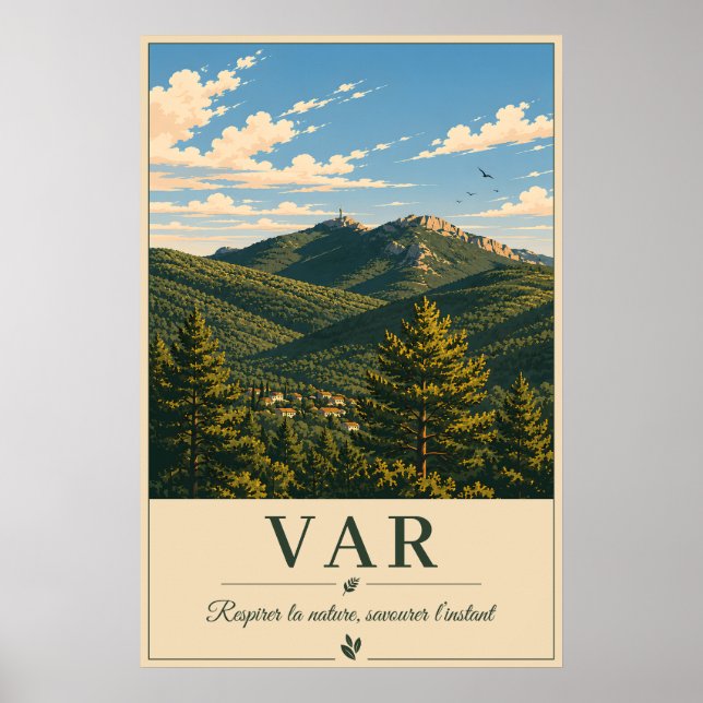 Var Provence Gebirgslandschaft Vintage Poster (Vorne)