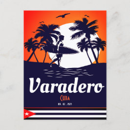 Varadero Cuba Vintag Souvenirs Palm Tree Postkarte