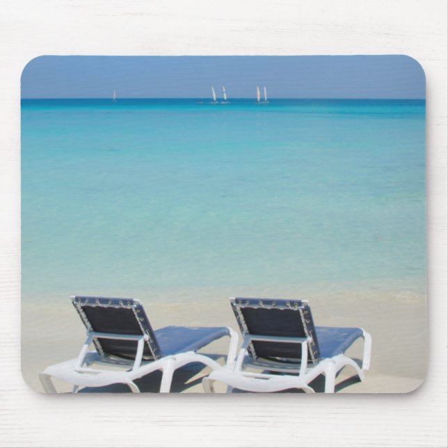 Varadero, Kuba. Sand- und Strandliegen Mousepad (Vorne)