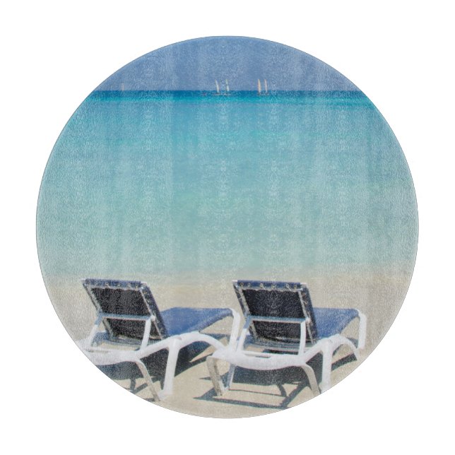 Varadero, Kuba. Sand- und Strandliegen Schneidebrett (Vorderseite)