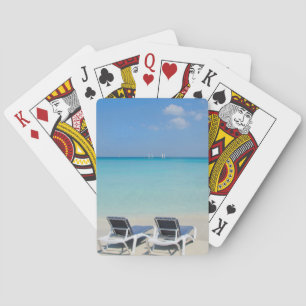 Varadero, Kuba. Sand- und Strandliegen Spielkarten