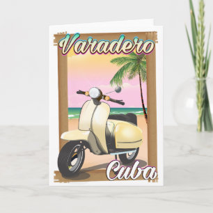 Varadero kubanisches Vintage-Rollerposter Feiertagskarte