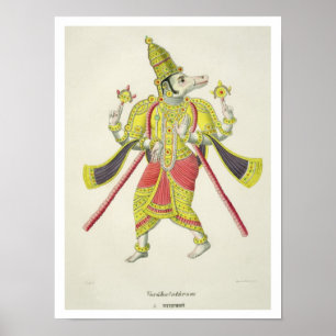 Varaha, graviert von de Marlet (Farbelitho) Poster