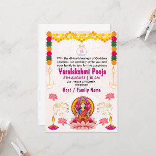 Varalakshmi Vratham Einladungskarte Pooja Einladung