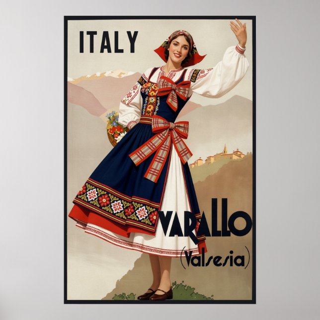 Varallo, Italien Reiseplakat.   Poster (Vorne)