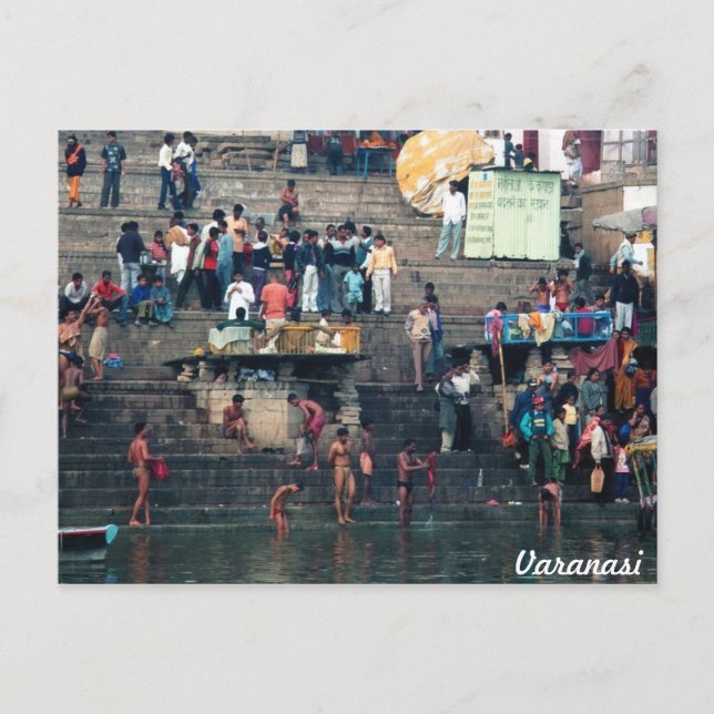 Varanasi ghats, Postcard Postkarte (Vorderseite)