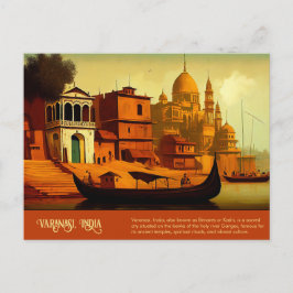 Varanasi India Painting Postkarte