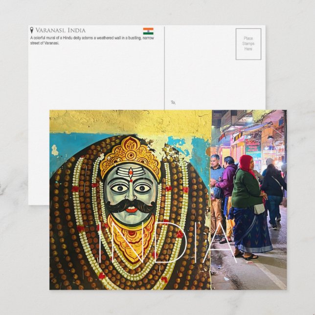 Varanasi, Indien Reise-Postkarte Postkarte (Vorne/Hinten)