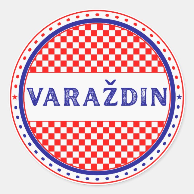 Varaždin City Pride Emblem – Croatian Identity Runder Aufkleber (Vorderseite)