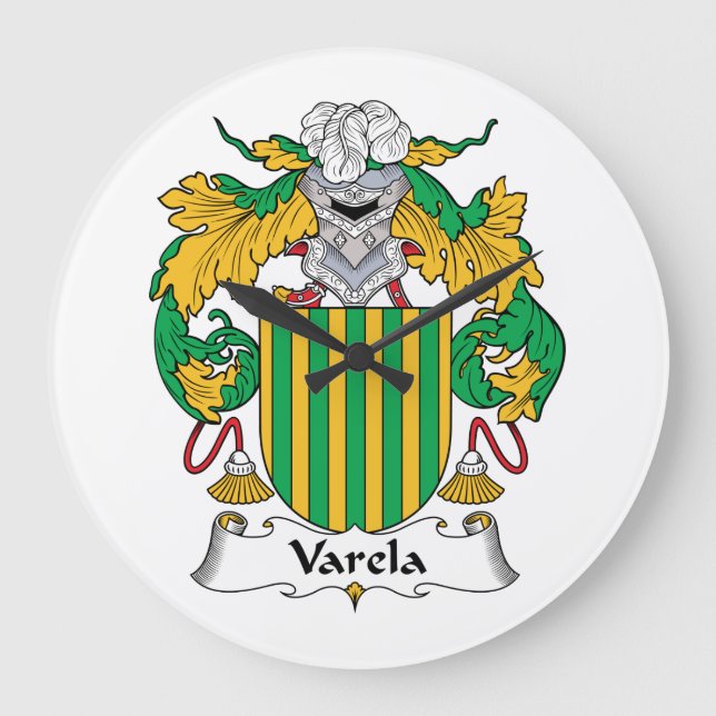 Varela Familienwappen Große Wanduhr (Vorderseite)