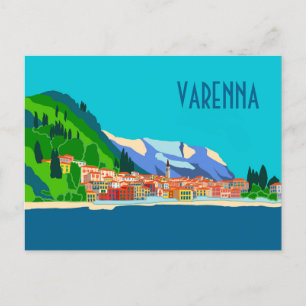 Varenna Como Italien Illustration Reise Postkarte