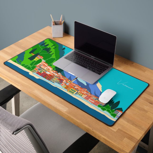 Varenna See Como Italien Illustration Schreibtischunterlage (Büro 2)