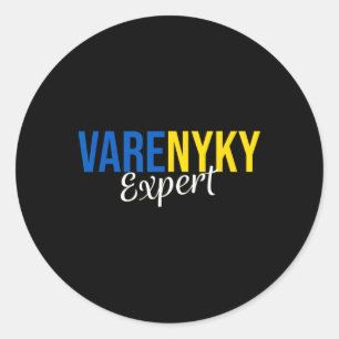 Varenyky Expert Support Ukraine Flagge Ukrainische Runder Aufkleber