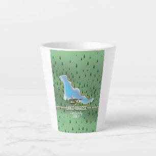 Varese-See, Lombardei, kuratives Reiseplakat Milchtasse