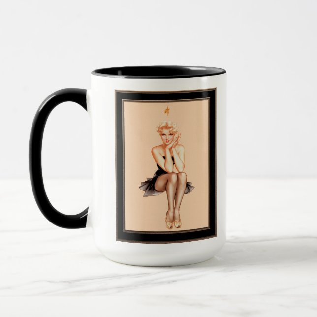 Varga Girl Cover Kunst, Dichtung und Musik Tasse (Links)