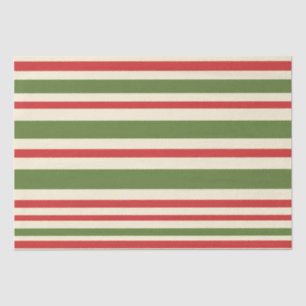 Variable Streifen Weihnachtsmuster Rote Grüne Crem Seidenpapier