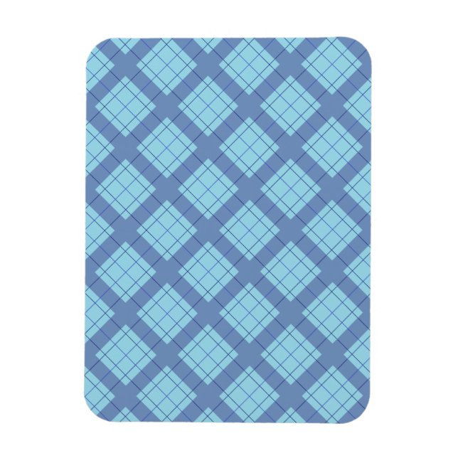 Variation Blue Kariert Magnet (Vertikal)
