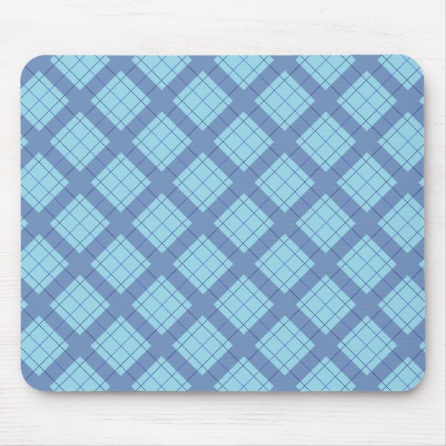 Variation Blue Kariert Mousepad (Vorne)
